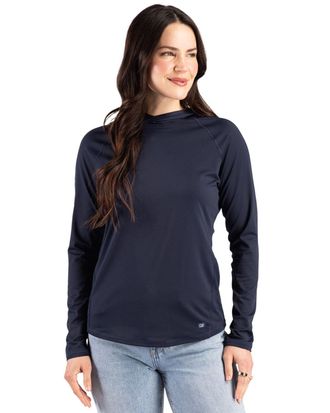 Cutter & Buck Prospect Recycled Featherlight Stretch Womens Hooded Pullover