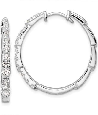 Diamond2Deal 14k Gold 1 1/5 ct Lab Grown Diamond Fancy Hoop Earrings VS Clarity, D-E Color