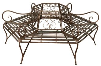 Biscottini International Biscottini - Panca Albero In Ferro 153x153x86 Panchina Rotonda Panchina Circolare Rotonda Esterno Panchina Ferro Divanetto Giardino Ghisa
