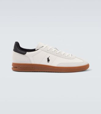 Polo Ralph Lauren Suede-trimmed leather sneakers