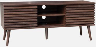 Sweeek Mueble TV escandinavo 2 puertas, decoración madera acanalada