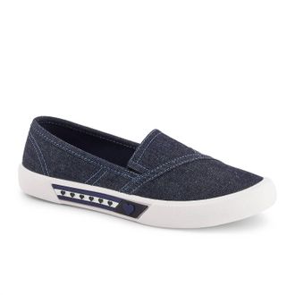 Andrea Womens Canvas Flats Hearts In Denim
