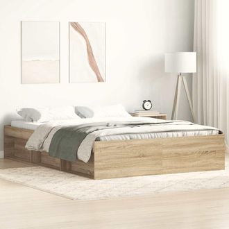 vidaXL Estructura De Cama Roble Sonoma 150x200 Cm Vidaxl