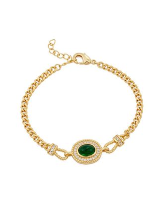 Savvy Cie Jewels 18K Vermeil Lab-Created Emerald Bracelet