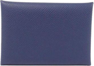 Hermès Blue Navy Epsom Leather Coin Purse/Coin Case (Pre-Owned)