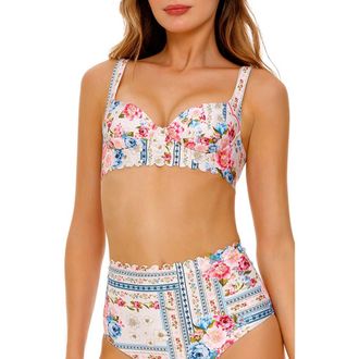 Agua Bendita Balena Meraki Underwire Bikini Top in Pink Multicolor at Nordstrom, Size Small