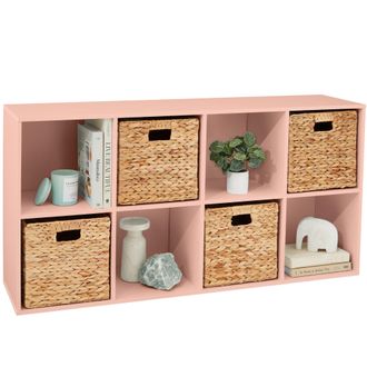Best Choice Products 8-Cube Bookshelf, 11in Display Storage System, Organizer w/ Removable Back Panels