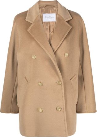 Max Mara Rebus double-breasted coat - women - Virgin Wool/Viscose/Cashmere - 42 - Brown