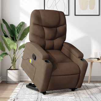 vidaXL Silla De Masaje Reclinable De Pie De Tela Marr&oacute;n Vidaxl