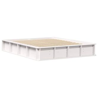 Berkfield Home Bed Frame with Lift-Up Storage - White, 150 x 200cm, Solid Pine in White | Size: 150 x 200 cm