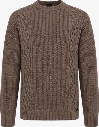 Genti Cable Roundneck | Bruin