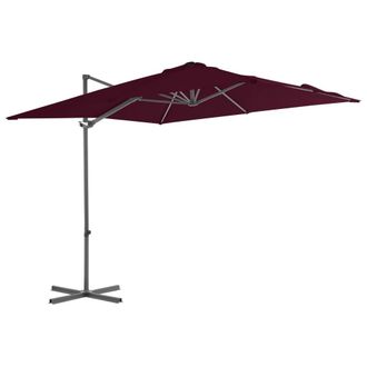 Berkfield Home Cantilever Umbrella with Steel Pole Bordeaux Red 250x250 cm