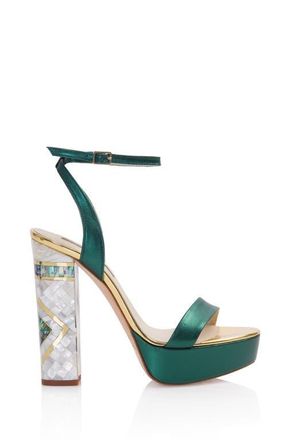 Freya Rose Arte Ankle Strap Pearl Heel Sandal in Green at Nordstrom, Size 37