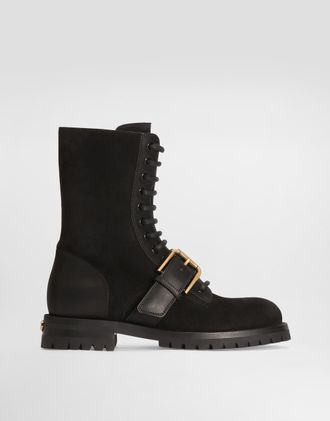 Dolce & Gabbana Suede Ankle Boots - Woman Boots And Booties Black 36.5