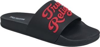 True Religion Drake Script Logo Pool Slide in Black at Nordstrom, Size 10
