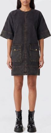 Ganni Abito a t-shirt in denim di cotone