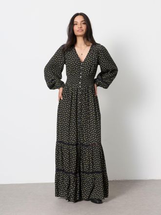 Fat Face FatFace Eden Navy Ditsy Petite Jacquard Maxi Dress