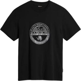 Napapijri Korte Mouw Katoen Zwarte T-Shirt - Heren - T-shirts - Zwart - M - Katoen - Tops