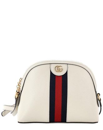 Gucci White Leather Ophidia Dome Shoulder Bag Small (Authentic Pre-Loved)