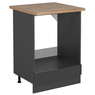 Vicco Armario Para Horno Empotrado R-line, Antracita Alto Brillo, 60 Cm, Et Roble Vicco