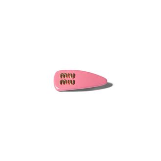 Miu Miu Patent Leather Hair Clip, Woman, Geranium Pink