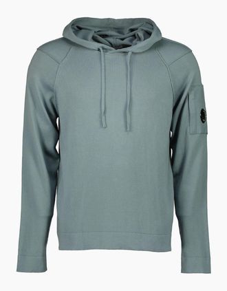 C.P. Company Mens Sea Island Knitted Lens Hoodie - Tan - Size: 40