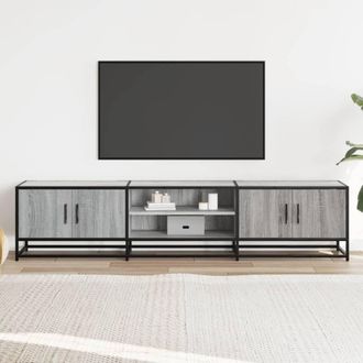 Berkfield Home TV Cabinet Grey Sonoma 180x35x41 cm Engineered Wood | Size: 180 x 35 x 41 cm