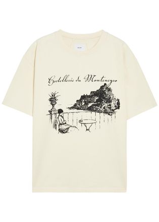 Rhude Rhude Montenegro Monda Printed Cotton T-shirt - White - XL