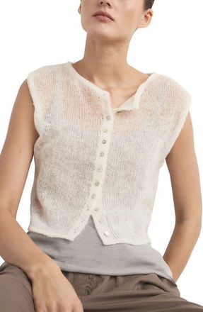 Mango Open Knit Sweater in Off White at Nordstrom, Size Small