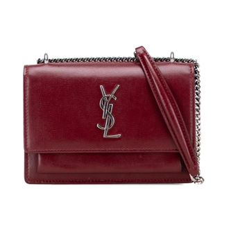 Saint Laurent Pre-owned Cross Body Bags, female, Red, Size: ONE SIZE Pre-owned Chain Wallet
