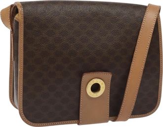 Celine Vintage Macadam Canvas Brown Canvas Backpack Bag (Pre-Owned)