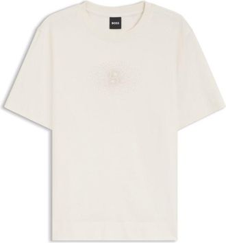 BOSS Regular-fit cotton T-shirt with Double-B monogram embroidery