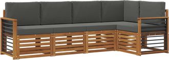 vidaXL Conjunto De Sof&aacute;s De Exterior 5 Uds. Natural Y Antracita Vidaxl
