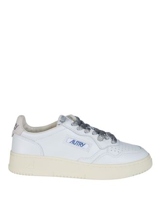 Autry White Patterned Laces Leather Sneakers