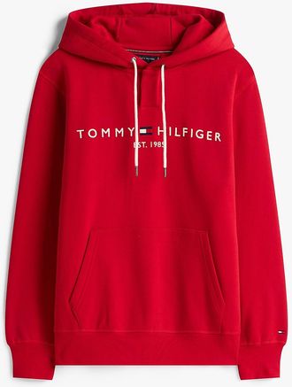 Tommy Hilfiger Mens Tommy Logo Hoodie - Red - L