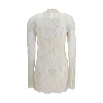 Blumarine Embroidered Lace Tunic - White