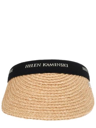 Helen Kaminski Beige Textured Logo Summer Hat