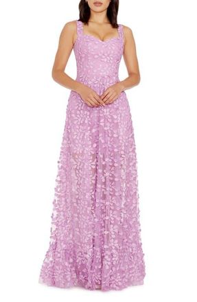 Dress The Population Anabel Semisheer Sweetheart Neck Gown in Lavender at Nordstrom, Size Xx-Small