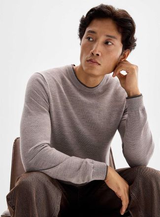 Robert Barakett Mens Pure merino trompe-loeil sweater