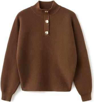 Mango Uptown Polo Sweater in Brown at Nordstrom, Size X-Small