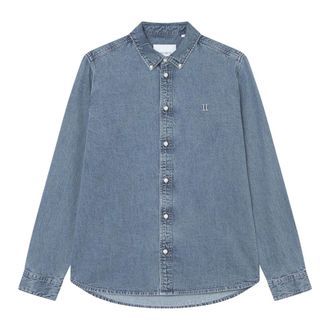 Les Deux Denim Shirts, male, Blue, Size: XL Denim Button-Down Shirt