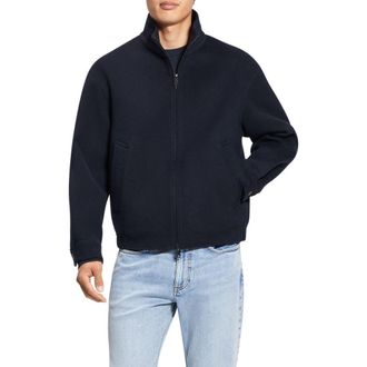 Theory Wool & Cashmere Zip-Up Jacket in Baltic at Nordstrom Rack, Size Large