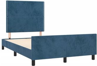 vidaXL Vidaxl - Estructura De Cama Sin Colch&oacute;n Terciopelo Azul Oscuro 120x190cm