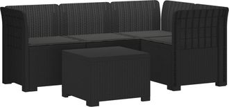 vidaXL Sof&aacute; De Jard&iacute;n Para 4 Personas Con Cojines Y Dise&ntilde;o De Rattan Vidaxl