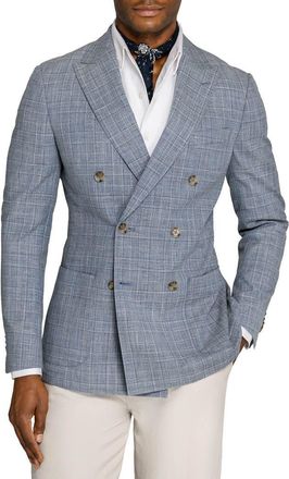 Brooklyn Brigade Douglas Double Breasted Plaid Blazer in Blue at Nordstrom, Size 40