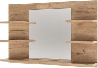 Vicco Armario con espejo para baño Wilbur, Roble dorado, 78 x 50 cm con estantes, Vicco