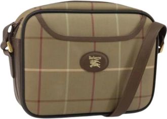 Burberry Pre-owned Cross Body Bags, female, Beige, Size: ONE SIZE Pre-owned Canvas Shoulder Bag