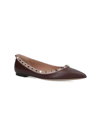 Valentino Garavani Womens Flat Shoes Beige Upper: Calf Leather