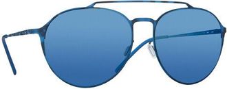 Italia Independent II 0221 023.000 Mens Sunglasses Blue Size 58