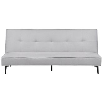 Beliani Beliani - Sof&aacute; Cama Convertible Moderno Sin Reposabrazos Con Respaldo Abotonado Gris Claro Essvik